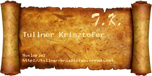 Tullner Krisztofer névjegykártya